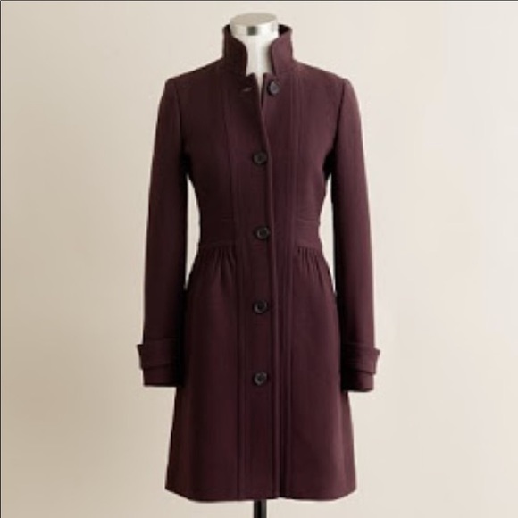 J. Crew Jackets & Coats J Crew Eggplant Double Cloth Colletta Coat